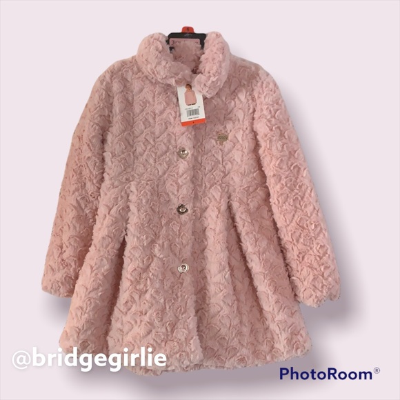 Juicy Couture Kids Pink Faux Fur Coat - Picture 4 of 6